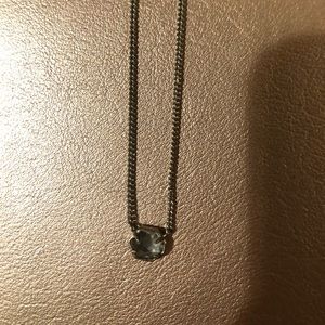 Crystal point silver necklace